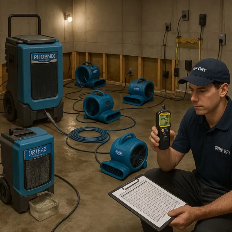 Structural Drying and Dehumidification process in Hansford County, TX